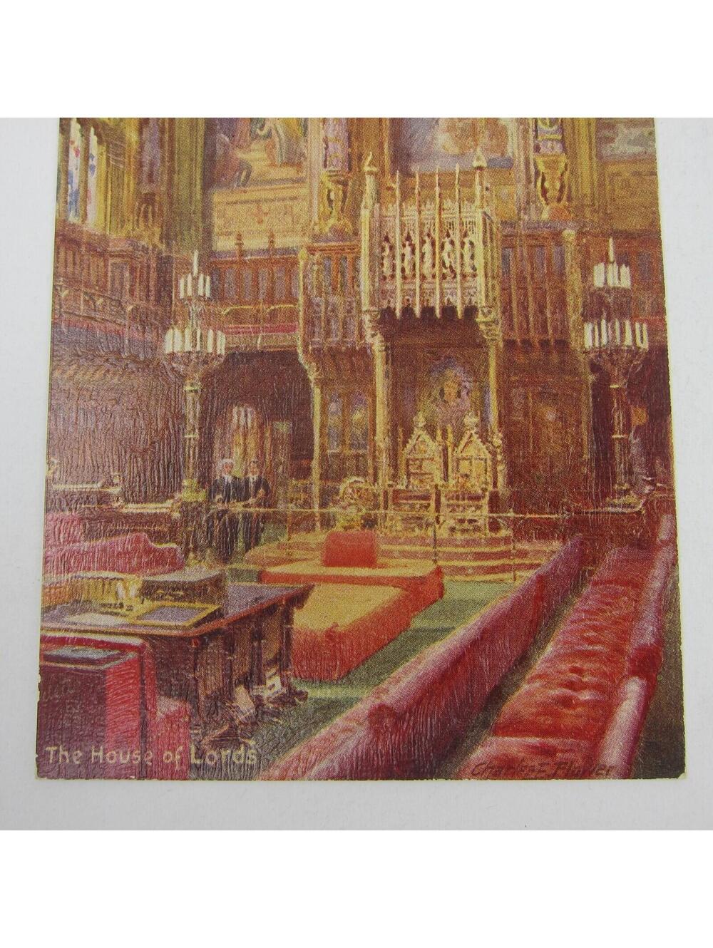 Postcard London England The House of Lords Interior Tuck & Sons Oilette Antique - Picture 9 of 12